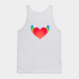 Red Heart & Rainbow Wings Tank Top